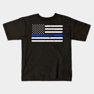 Thin Blue Line Family American Flag Kids T-Shirt